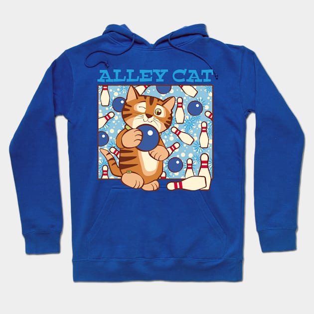 Bowling Alley Cat Hoodie by Sue Cervenka